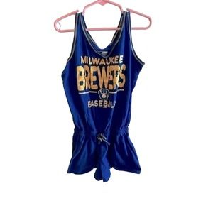 Milwaukee Brewer’s Tank Shorts Cotton Girl’s Lightweight Romper Size 10/12
